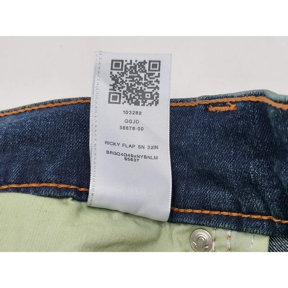 True Religion Ricky Relaxed Straight Flap Pocket Dark Wash Jeans Mens